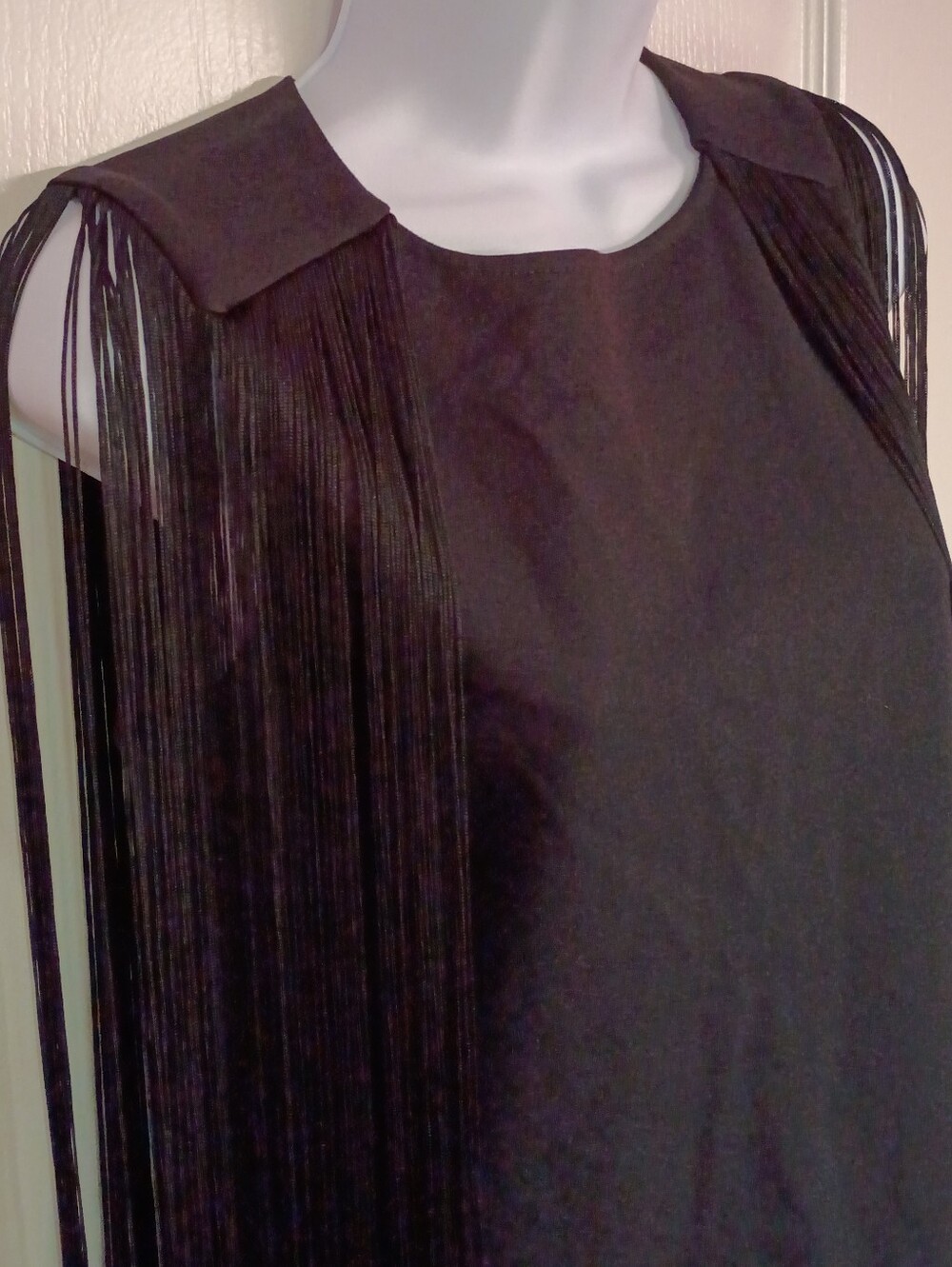 Chelsea & Violet Black Fringe Mini Dress